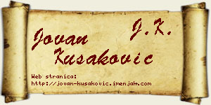 Jovan Kušaković vizit kartica